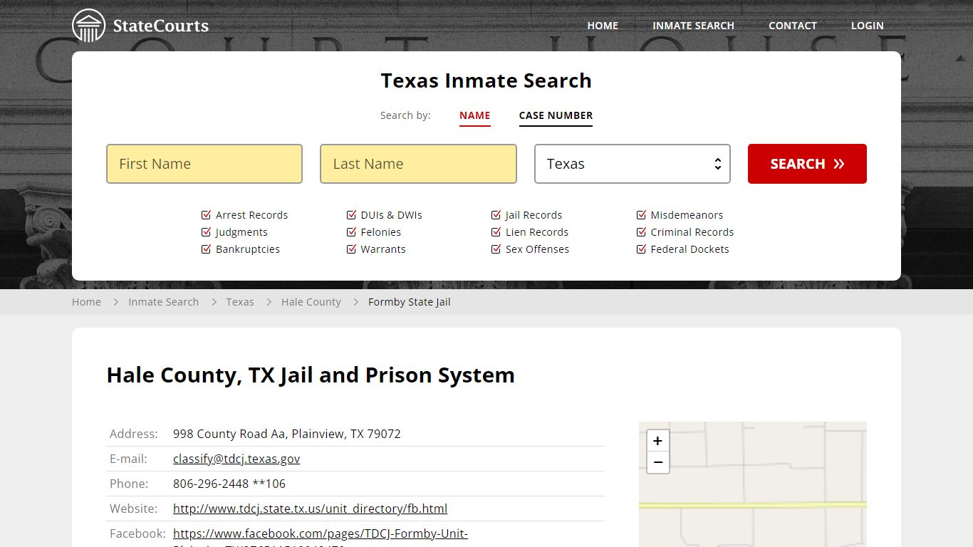 Formby State Jail Inmate Records Search, Texas - StateCourts
